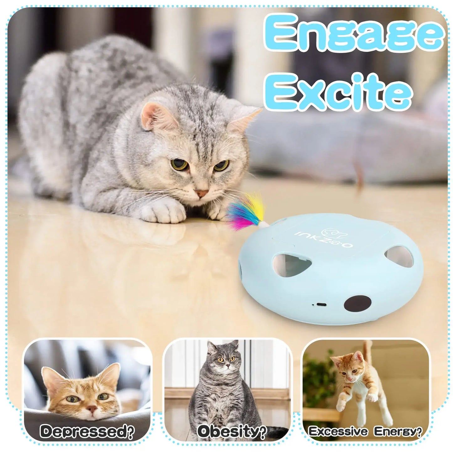 Smart Interactive Feather Toy for Active Cats
