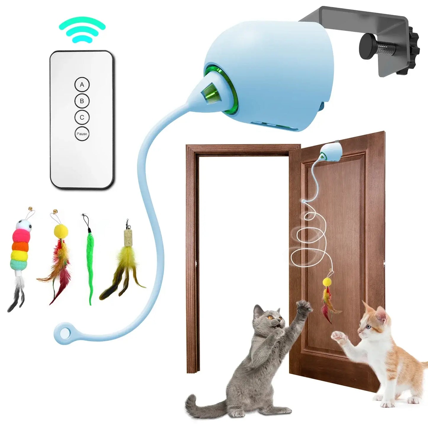 Smart Interactive Feather Toy for Active Cats